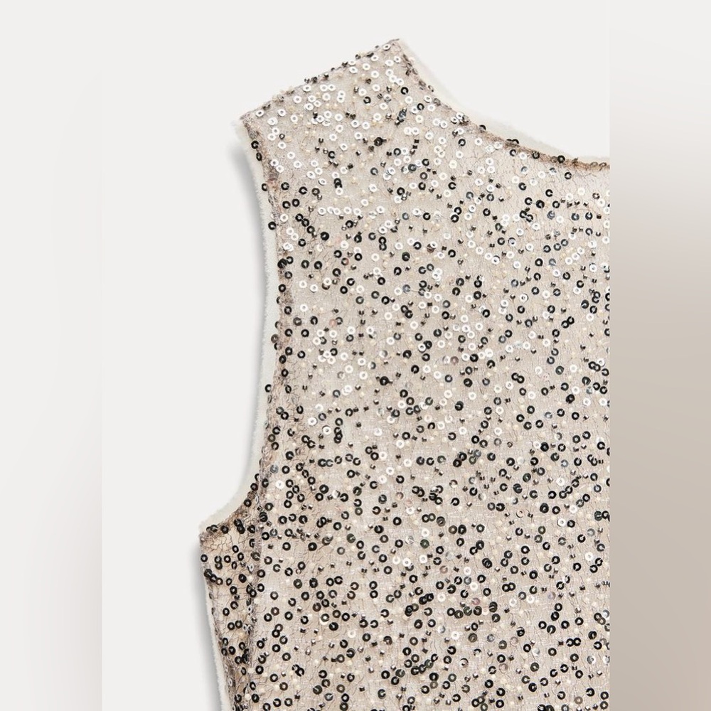 ZARA SEQUINNED MIDI DRESS